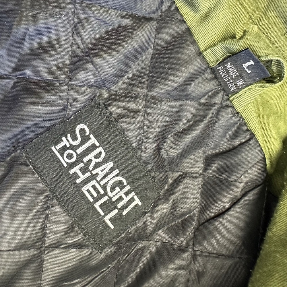 Straight To Hell Hunter Fishtail Parka Jacket Hooded Men L Green Lined Gorpcore - Picture 6 of 11